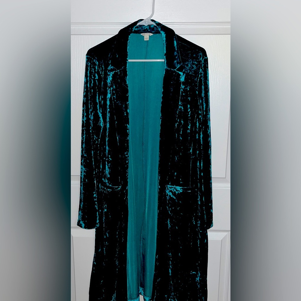 Velvet Dark Teal overcoat
